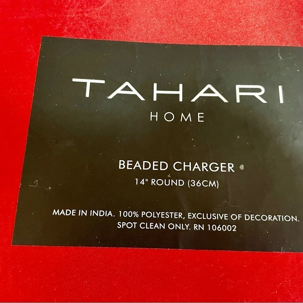 Two Handmade Beaded Chargers, Tahari & Nicole Miller, Red Green Christmas