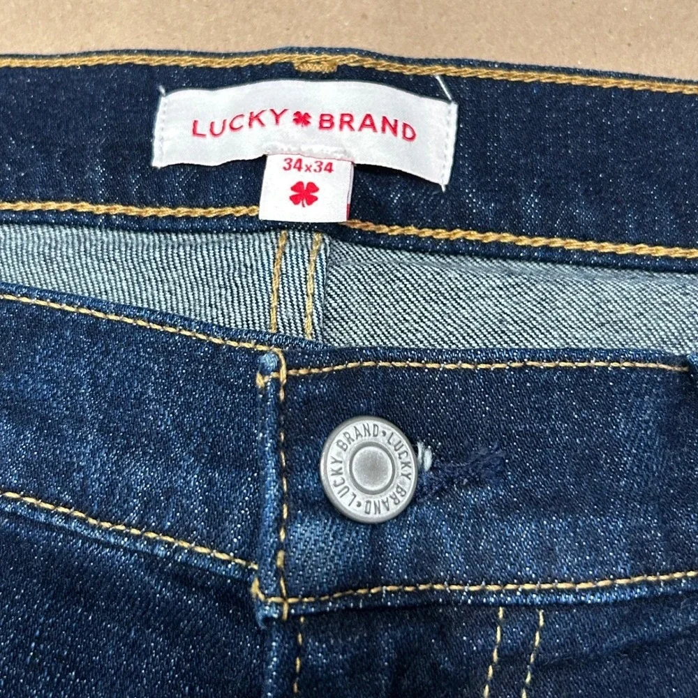 Lucky Brand Blue Dark Wash 363 Vintage Straight Stretch Jeans Mens 34x34 NWT