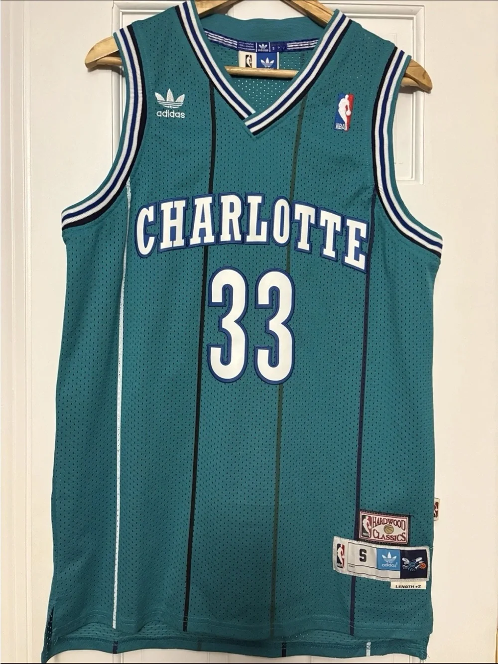 adidas Teal Charlotte Hornets Hardwood Classics Jersey
