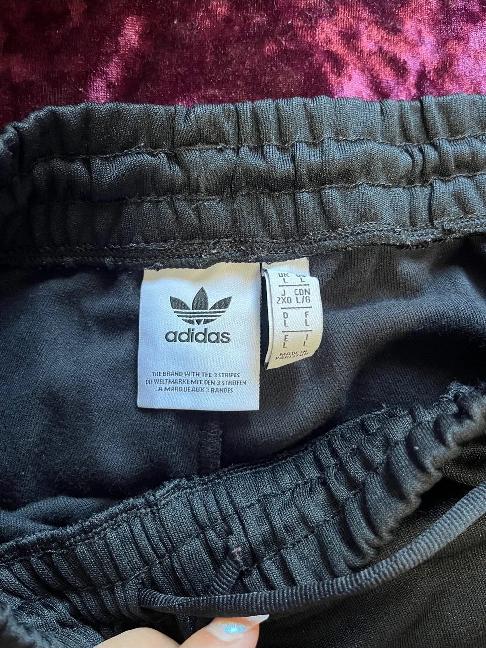 Adidas Mens Black Track Pants with White Stripes