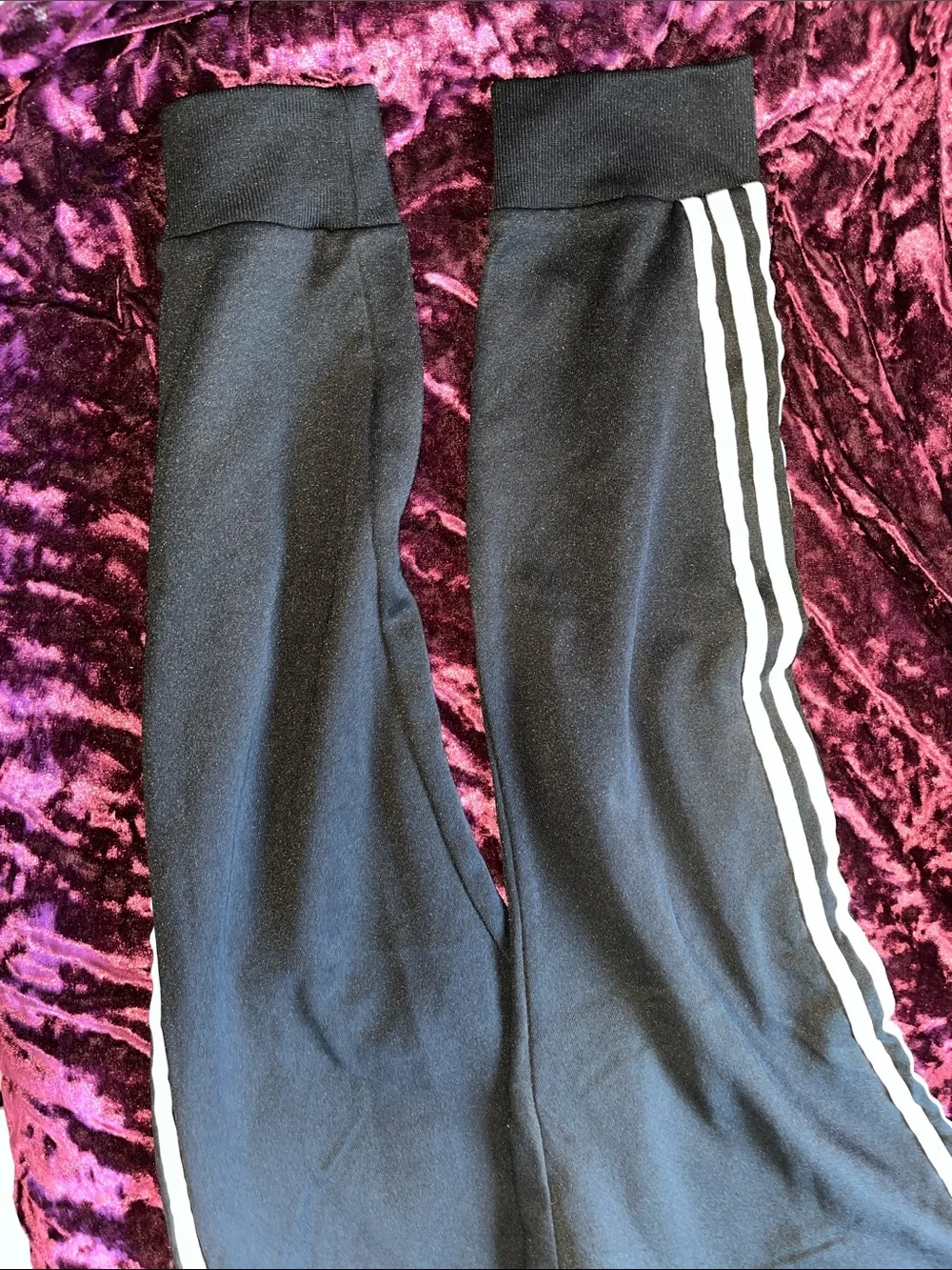 Adidas Mens Black Track Pants with White Stripes