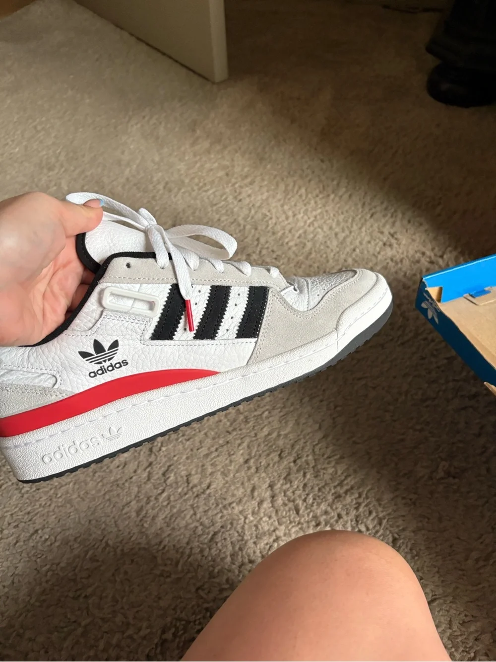 adidas White Black Red Low-Top Sneakers