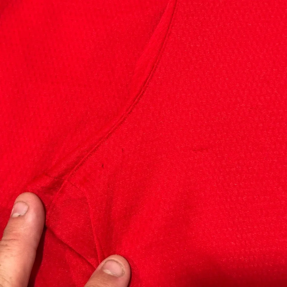 Adidas Mens Basketball Shorts Red Black White 3 Stripe Mesh Size Large RN 88387