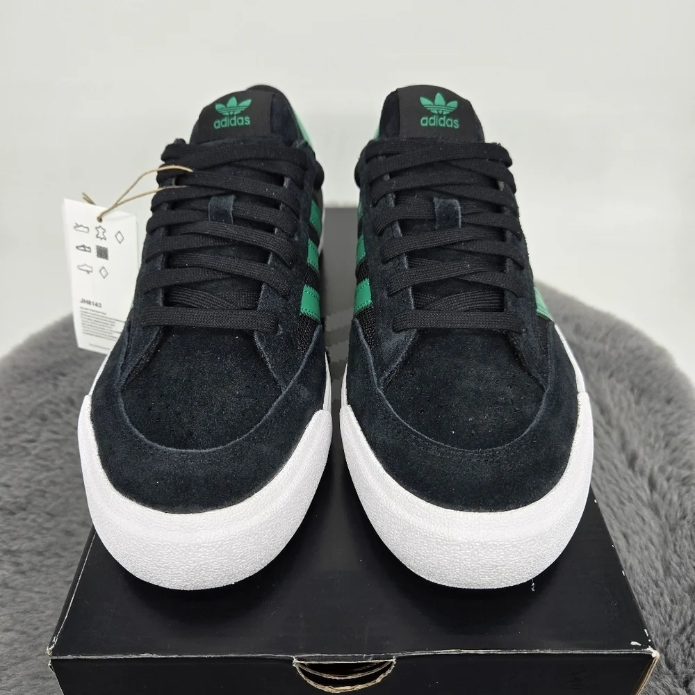 New adidas Nora 'Black Court Green' Men's Suede Shoes Size 10