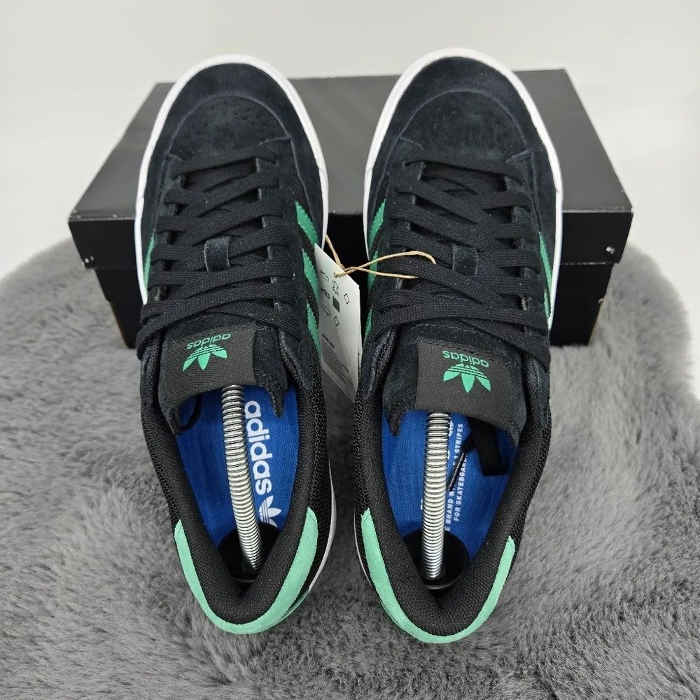 New adidas Nora 'Black Court Green' Men's Suede Shoes Size 10