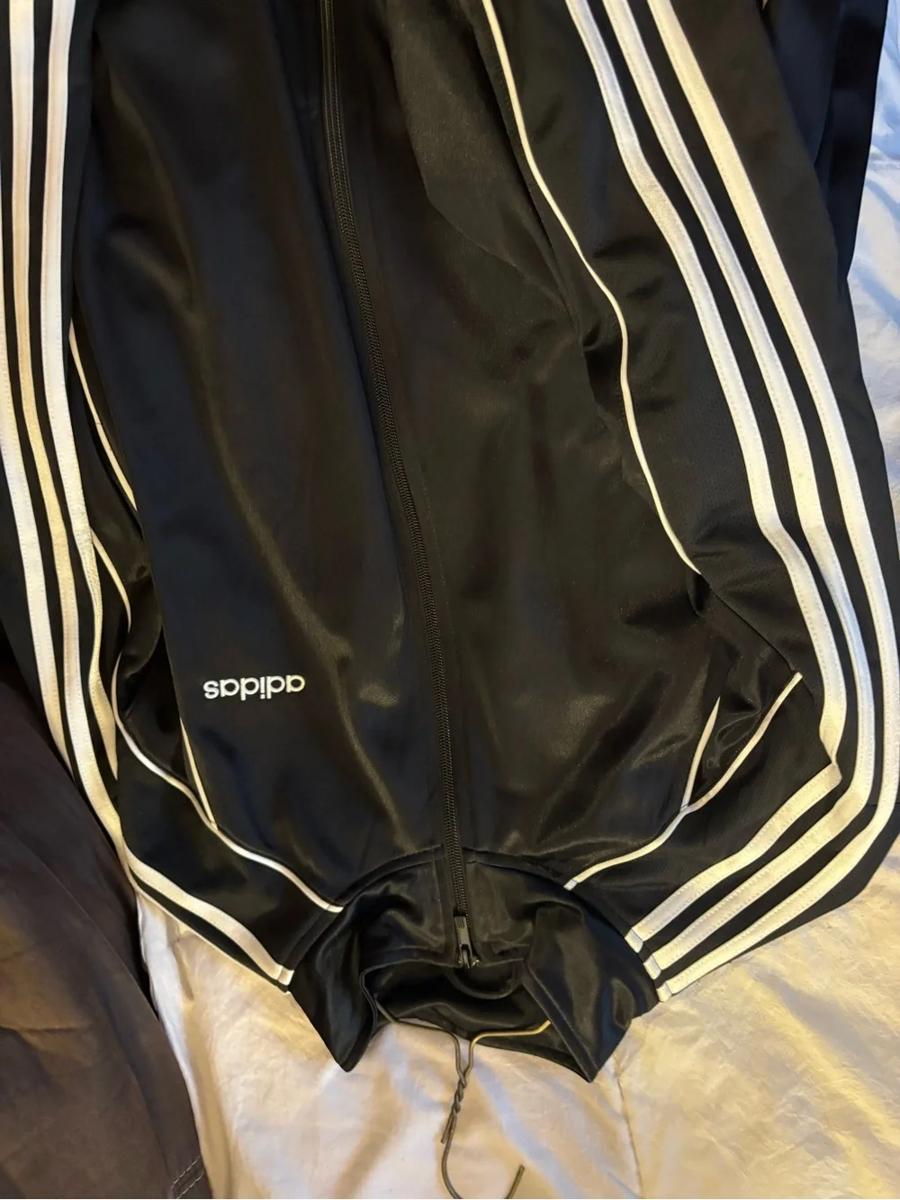 adidas Black Jacket with White Stripes