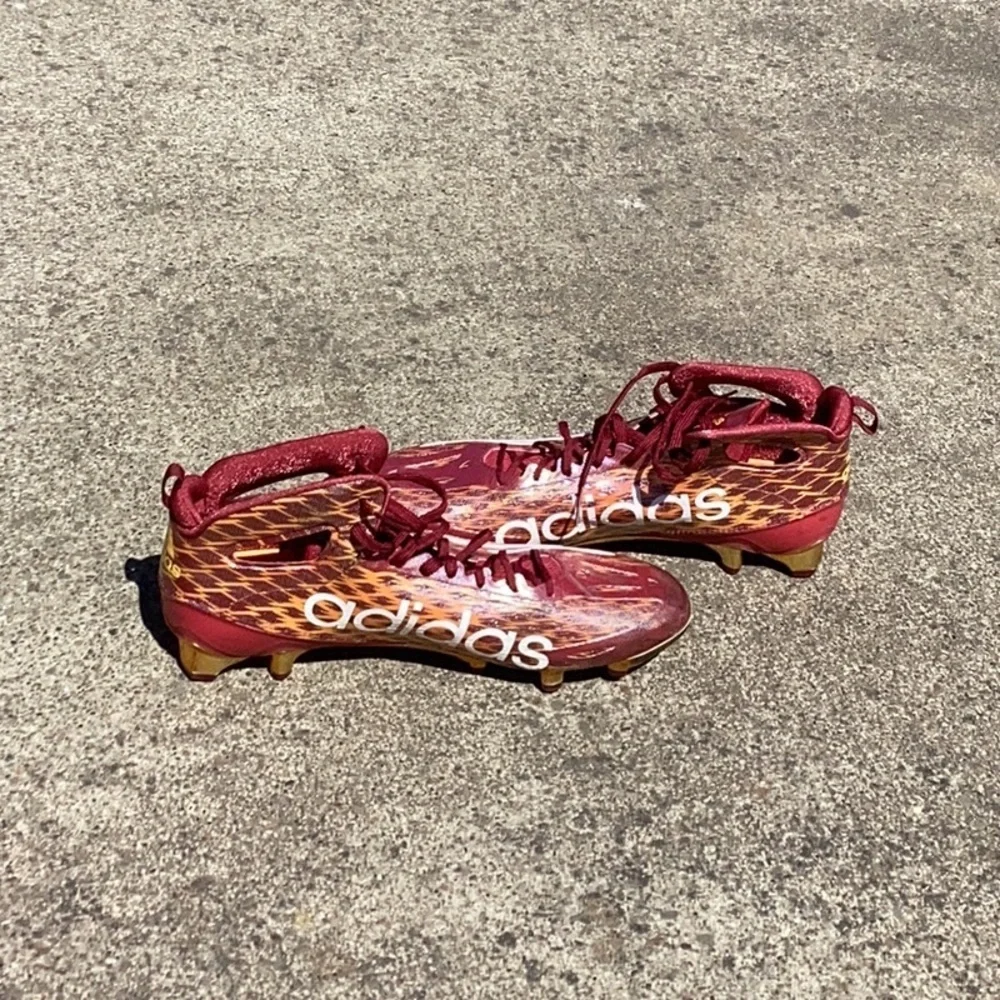 Adidas Men’s Maroon and Gold Athletic Cleats
