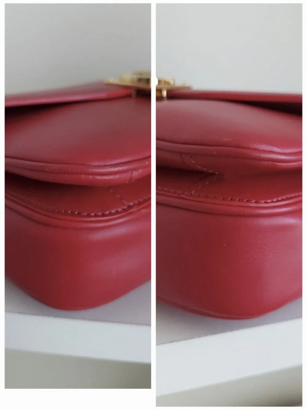 CELINE Red Small C Flap Bag
