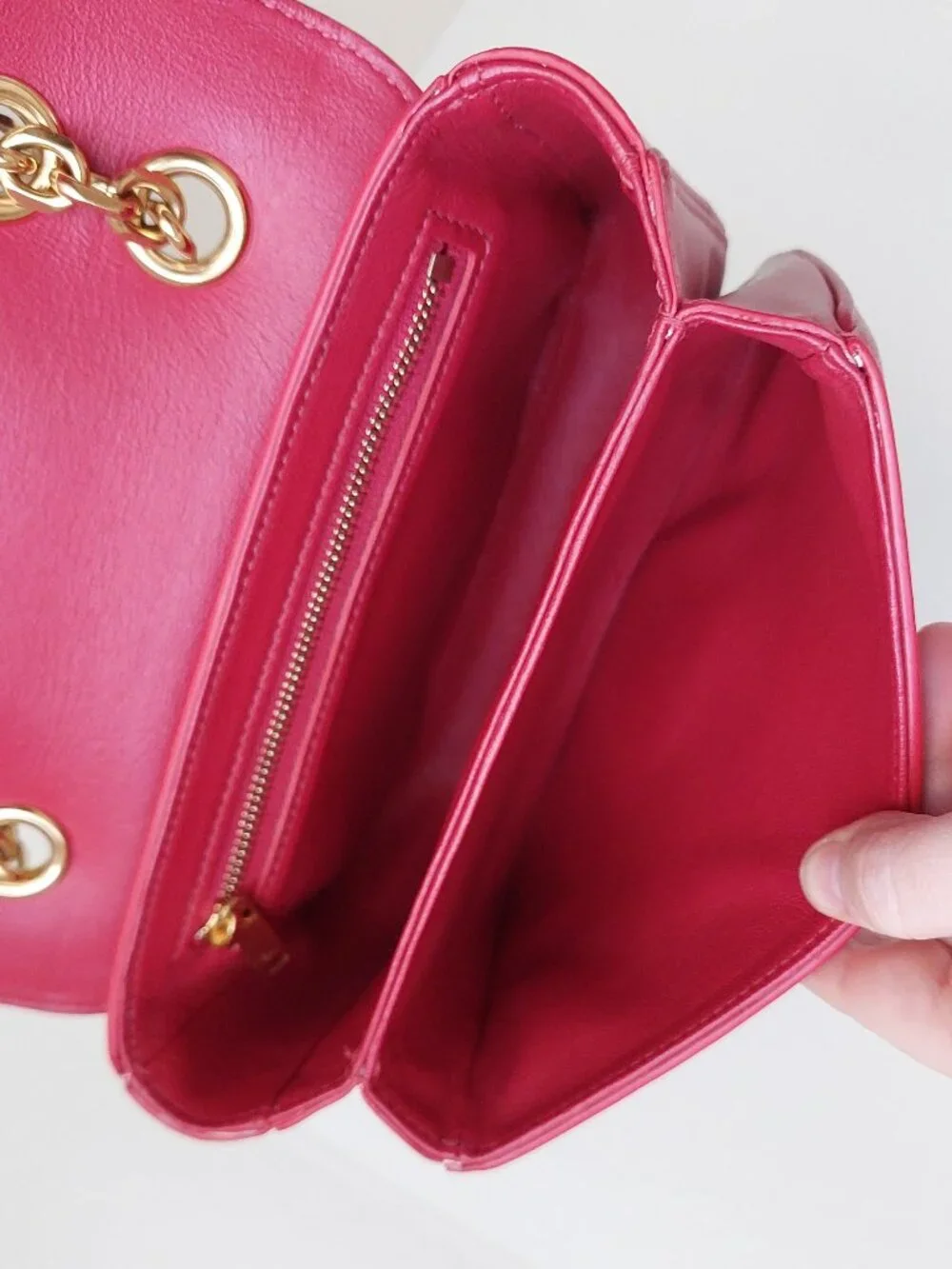 CELINE Red Small C Flap Bag