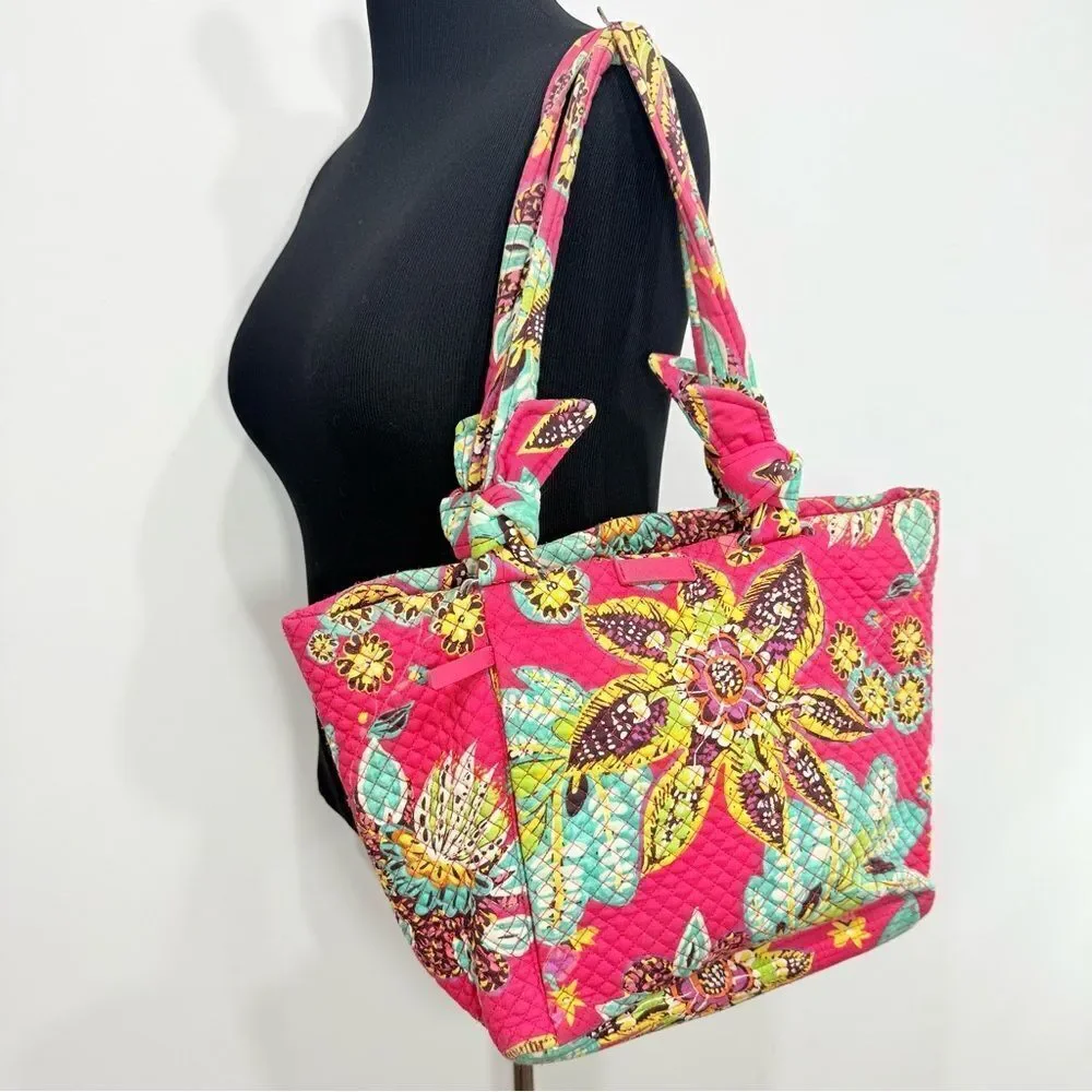 Vera Bradley Hadley Pink Rumba Print Colorful Floral Soft Quilted Shoulder Bag