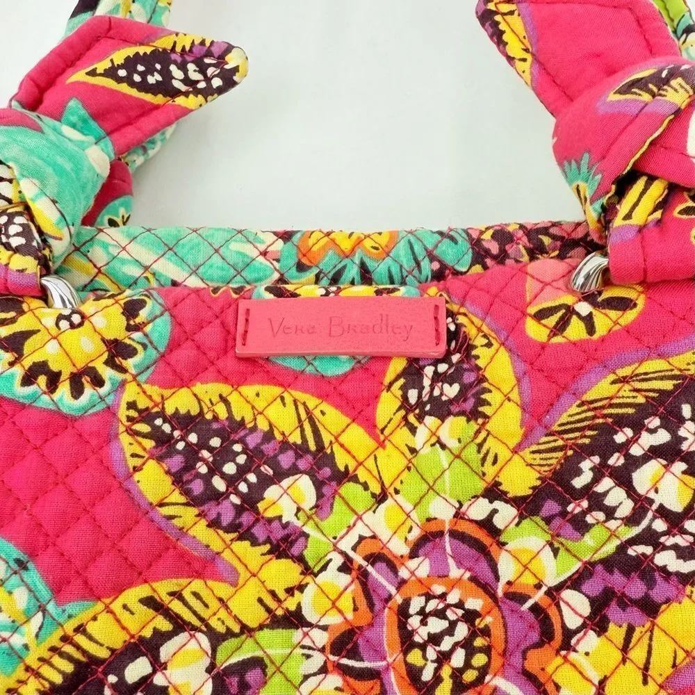 Vera Bradley Hadley Pink Rumba Print Colorful Floral Soft Quilted Shoulder Bag