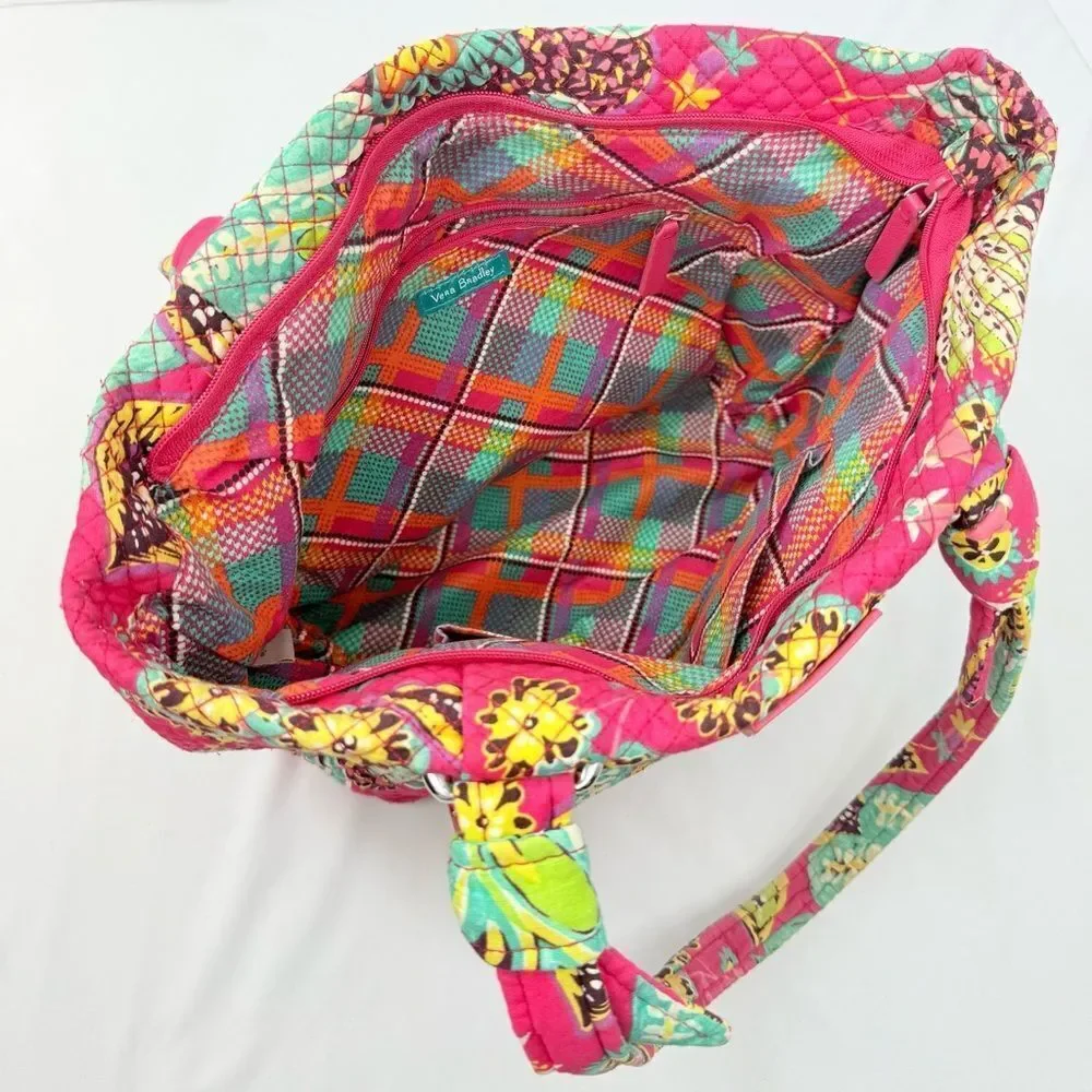 Vera Bradley Hadley Pink Rumba Print Colorful Floral Soft Quilted Shoulder Bag
