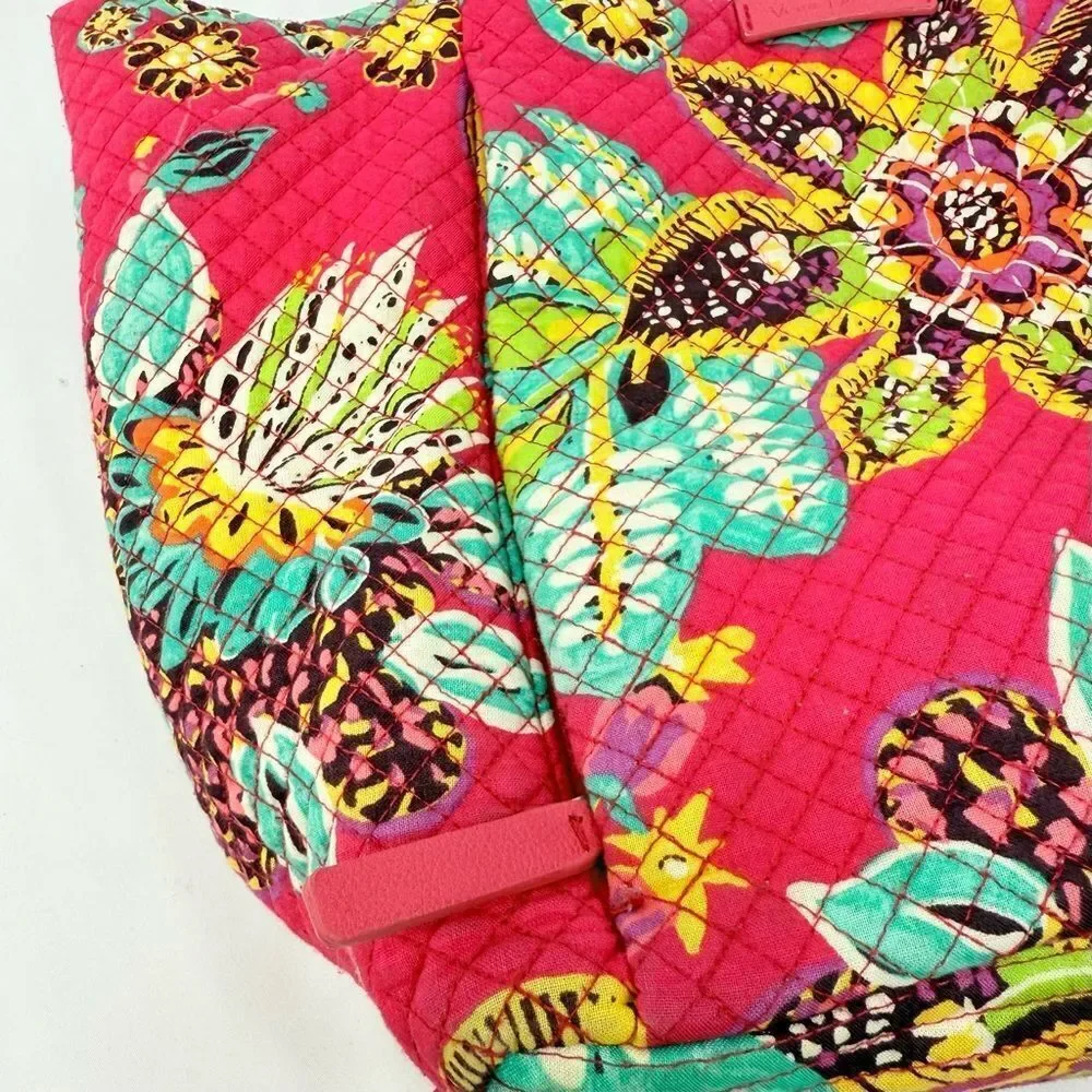 Vera Bradley Hadley Pink Rumba Print Colorful Floral Soft Quilted Shoulder Bag