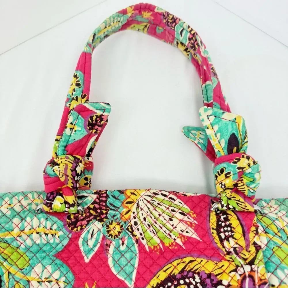 Vera Bradley Hadley Pink Rumba Print Colorful Floral Soft Quilted Shoulder Bag