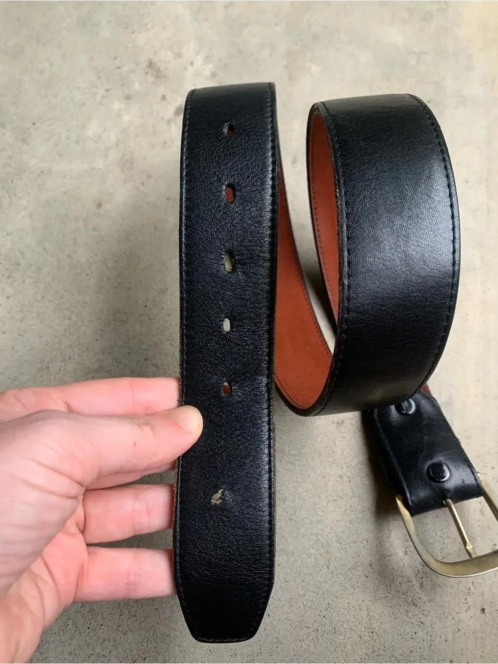 Vintage unisex Classic Black Glovr Leather Belt