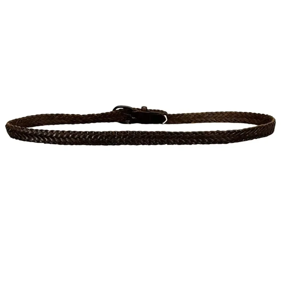 Vintage Dockers Brown Braided Leather Adjustable Belt 41”-45”