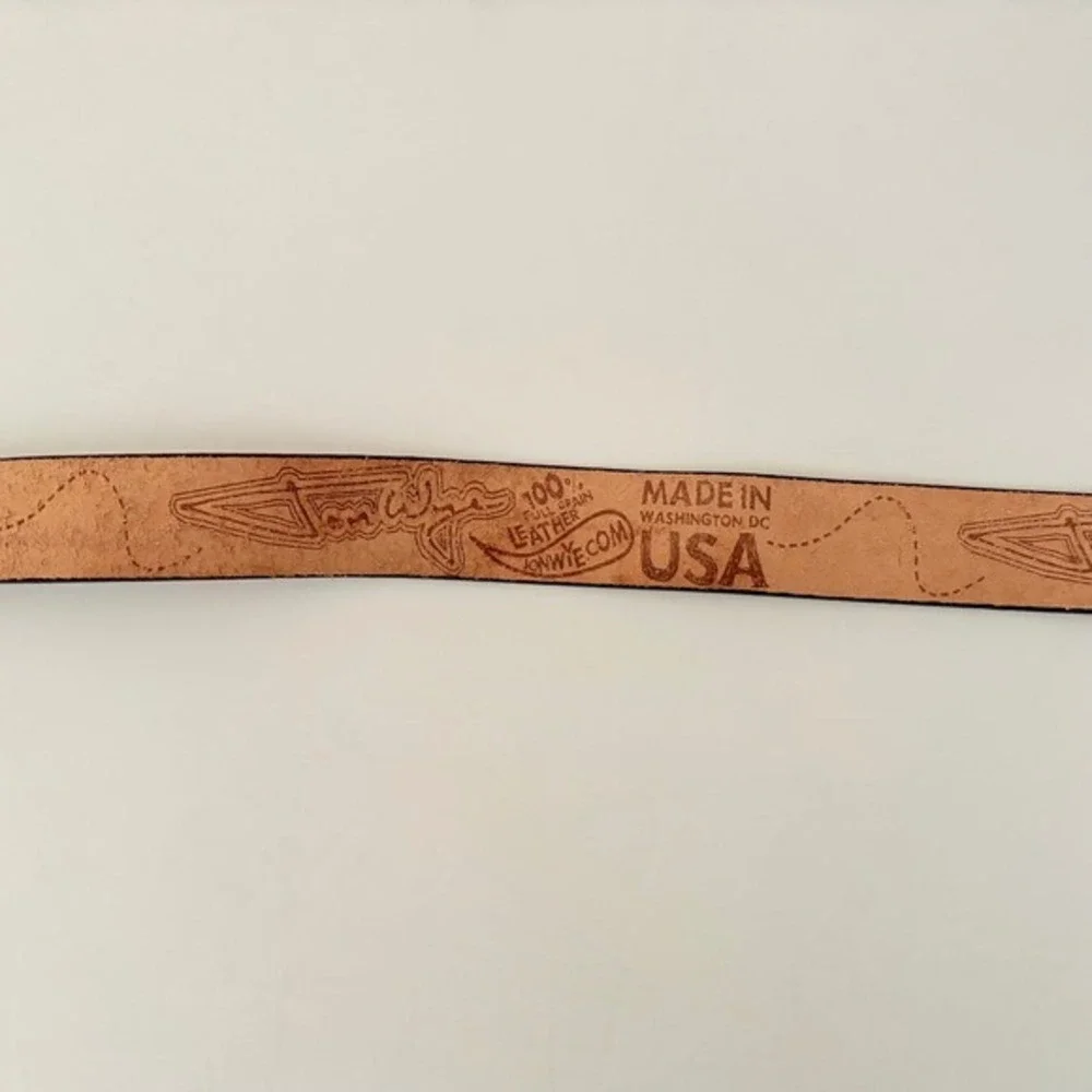 Unisex JON WYE Leather Floral Belt Western Retro Made in‎ USA Men Women 46.5