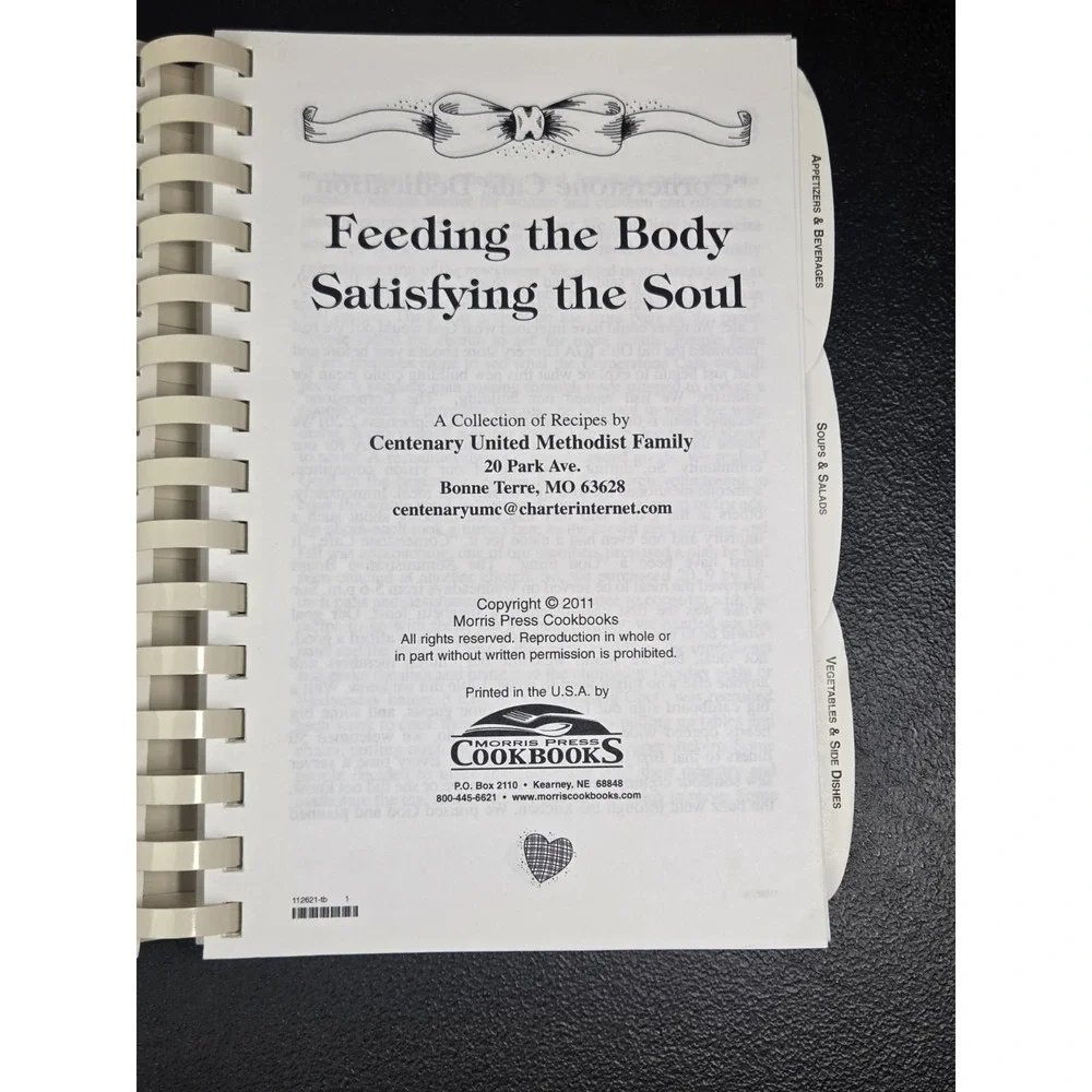 Centenary United Methodist Church Cookbook‎ Bonne Terre, MO 2011 Spiral