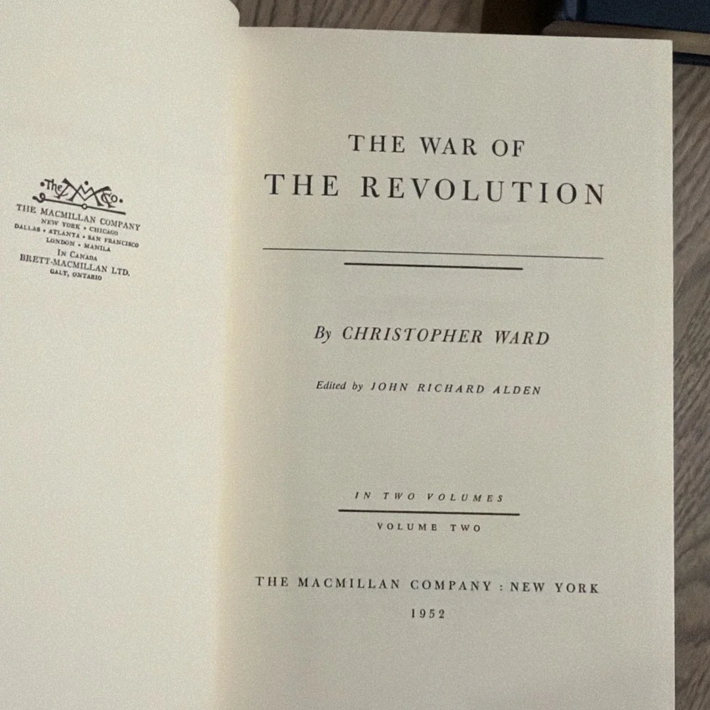 The War of the Revolution by Christopher Ward, 1952 Two Volume Set