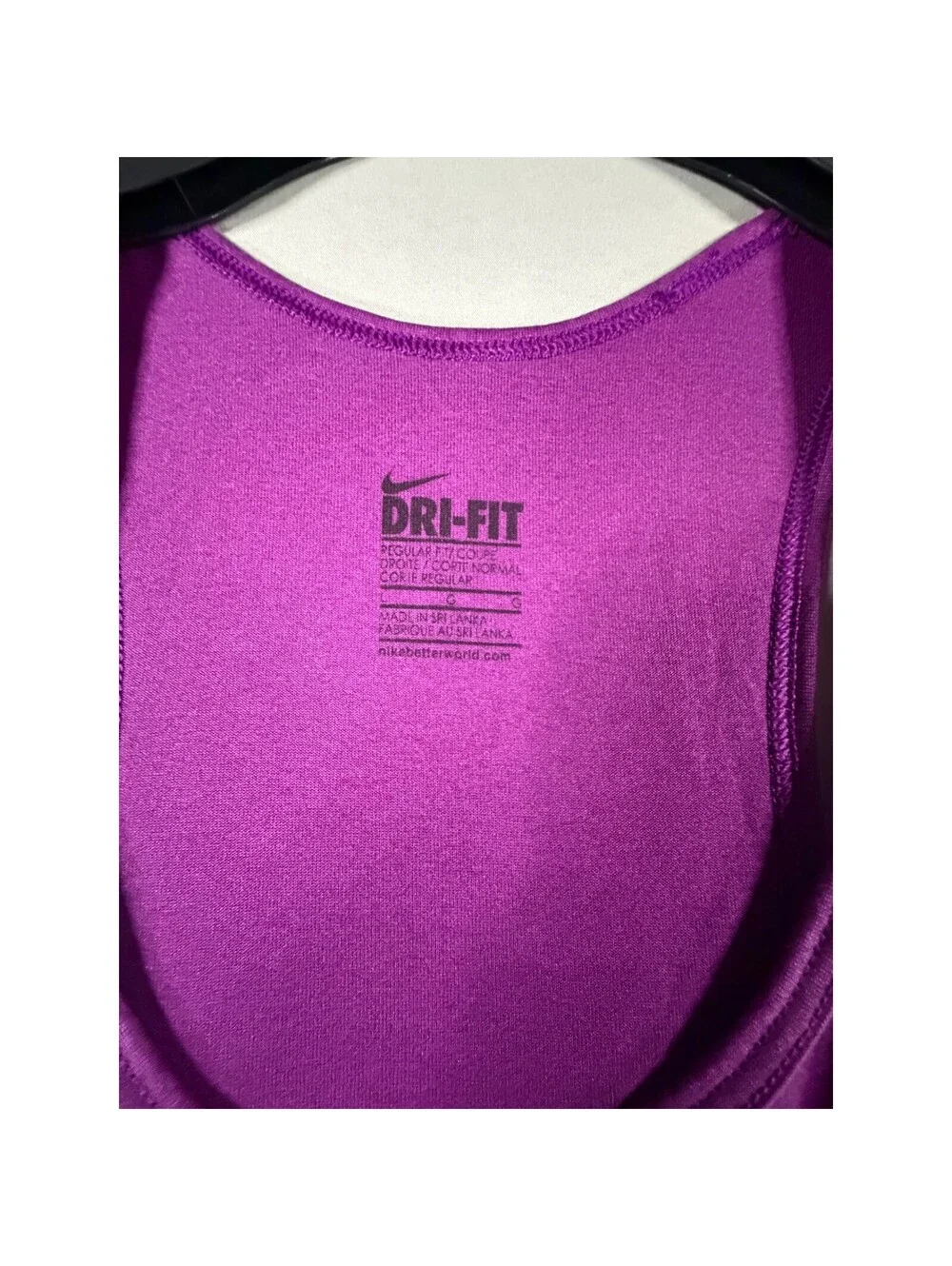 Nike Dri-FIT Purple Racerback Tank Top Womens Large Athletic Training Gym Shirt