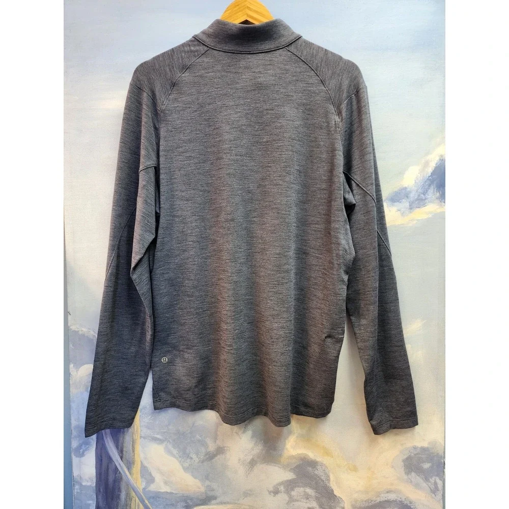 Lululemon Mens Surge Warm Half Zip 1/2 Sweatshirt Large Heathered Gray LM3CCKS