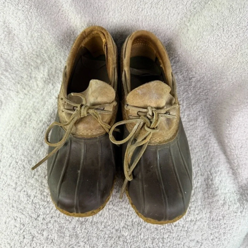 Vintage LL Bean Boot Womens Leather Rubber Duck Shoe‎ Size 9M Made In USA Maine