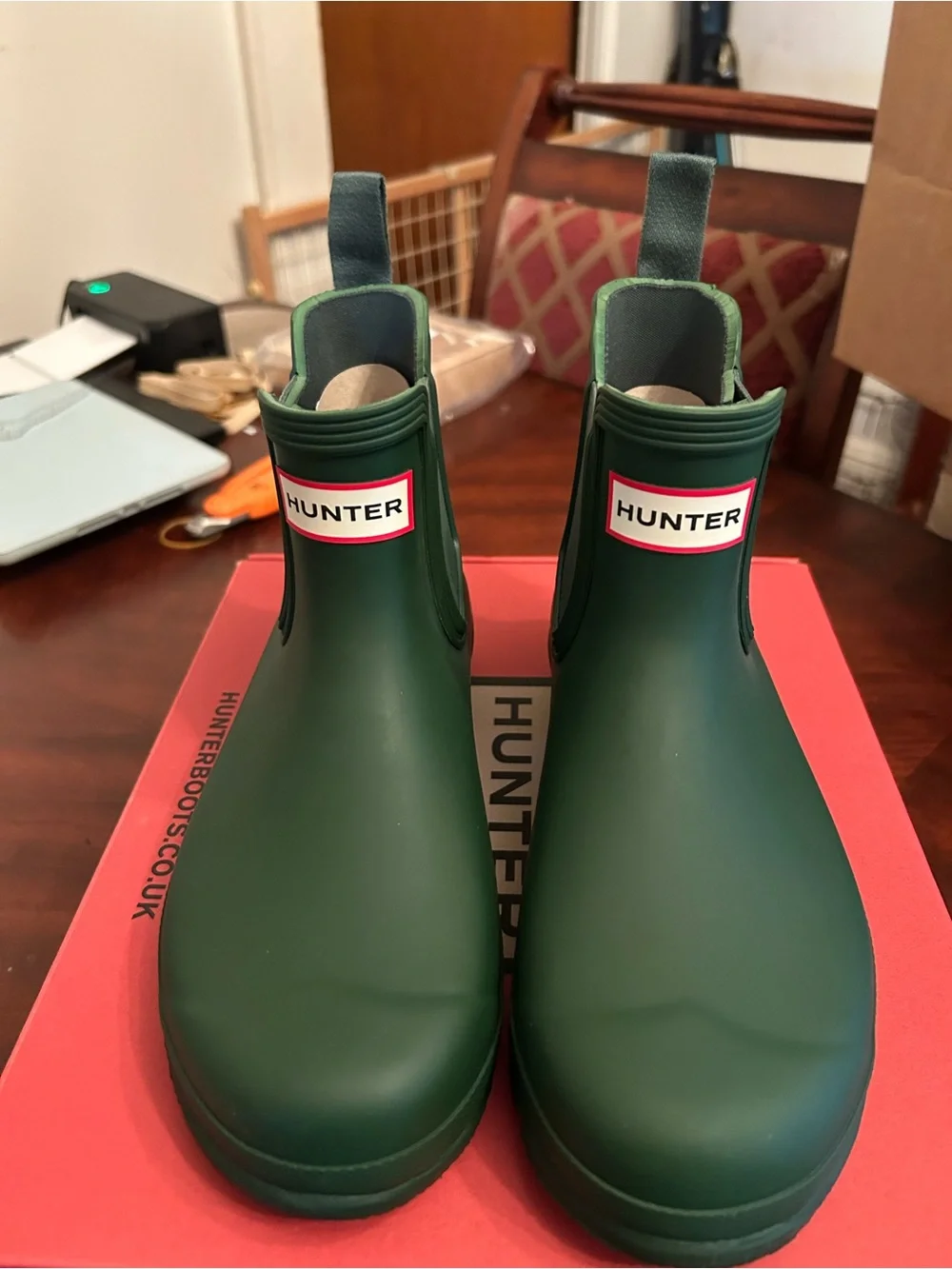 Hunter Women's Short Chelsea Rain Boots in Hunter Green