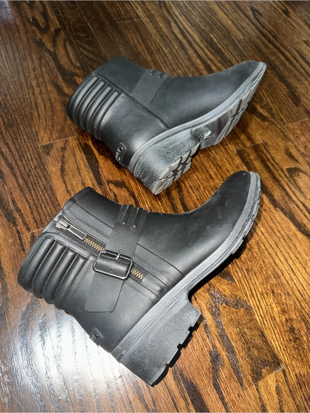Sperry Black Short Ankle Rain Booties