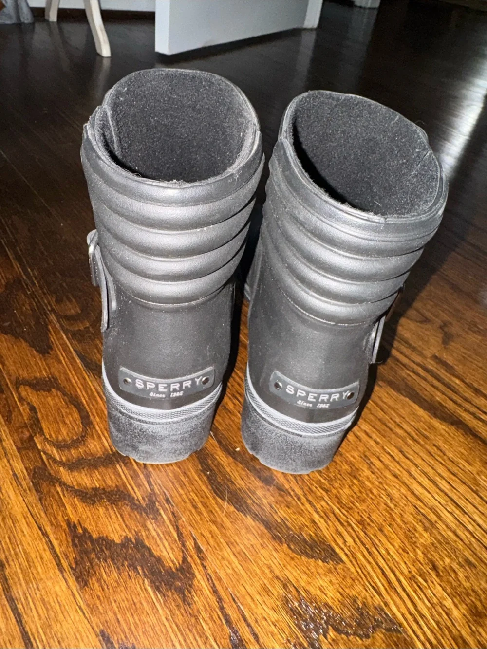 Sperry Black Short Ankle Rain Booties