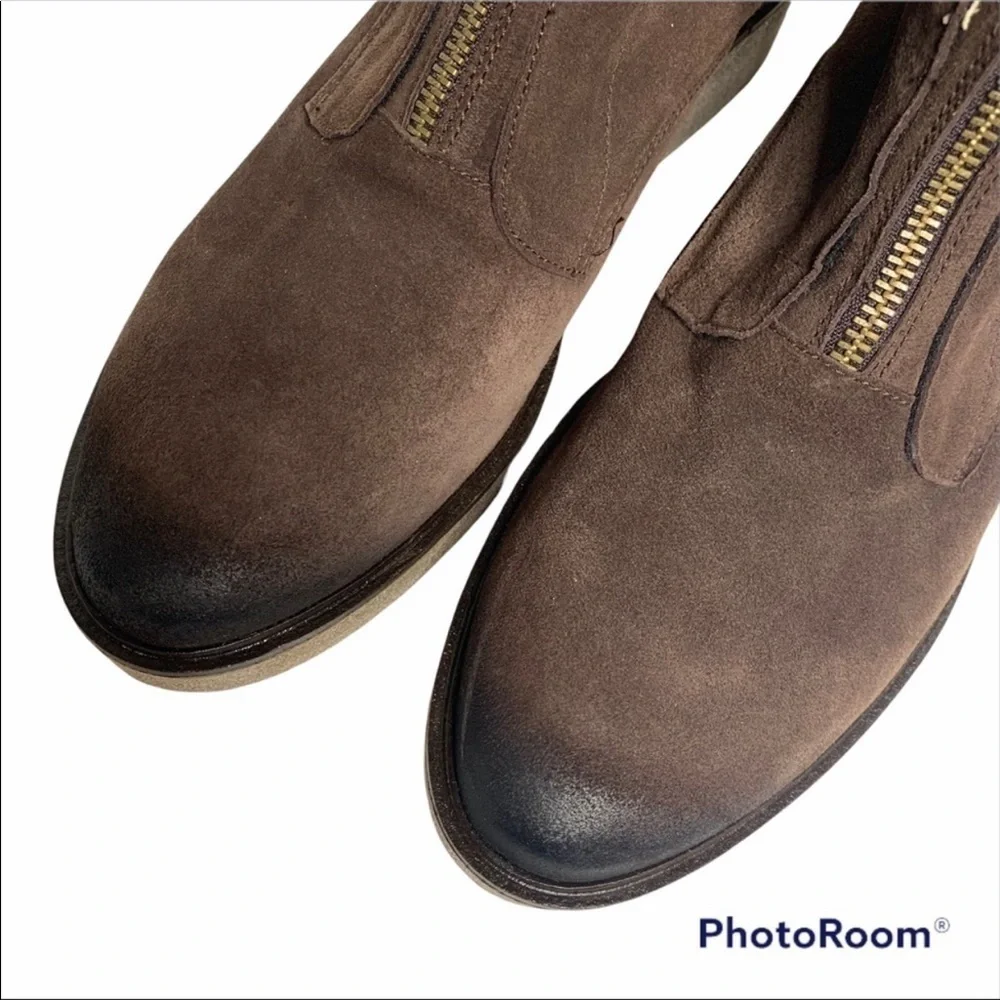Sundance Brown Suede Zip Up Bixby Boots