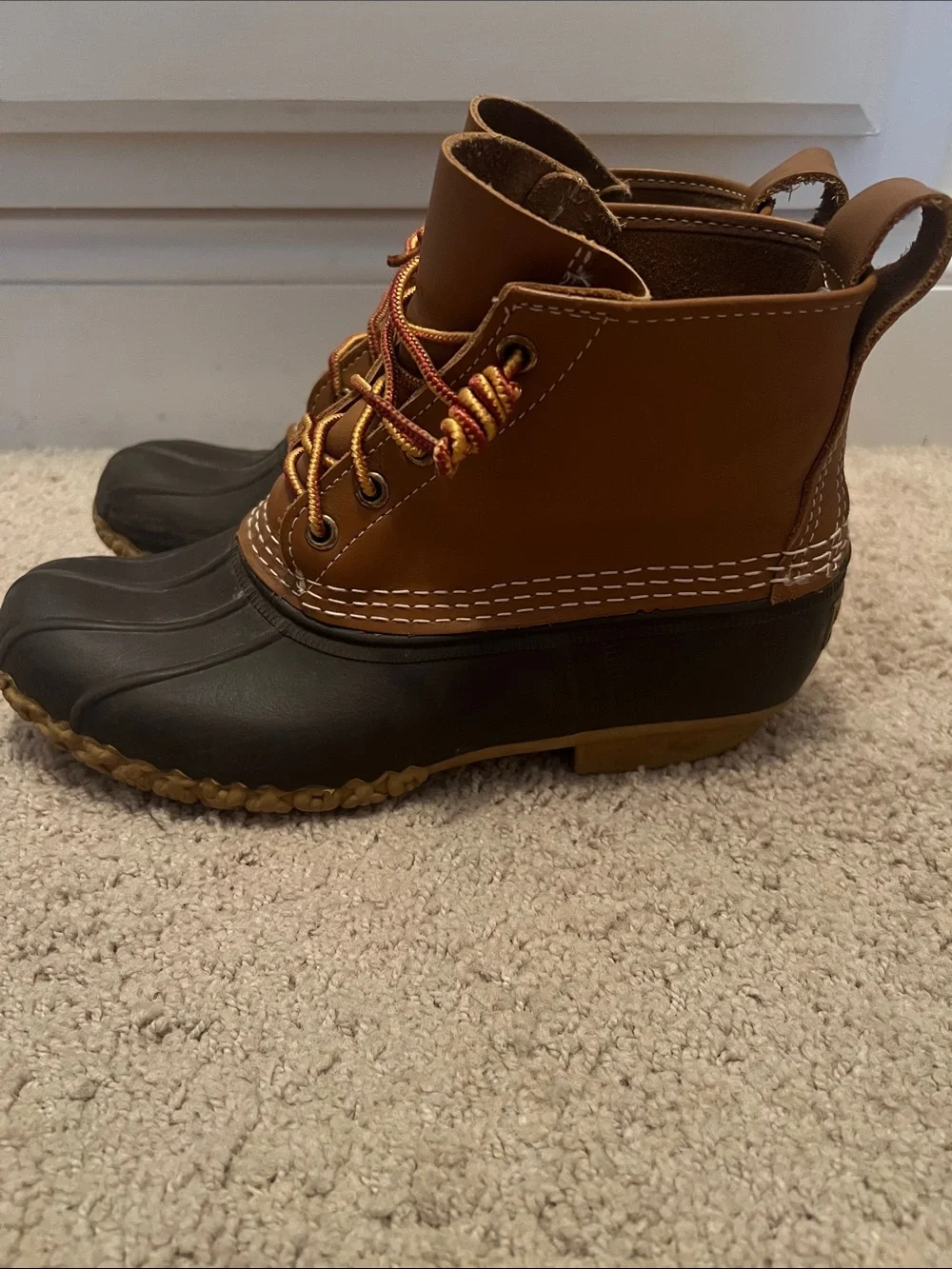 L.L.Bean Duck Bean Boots US Size 7 M, 6”Height Waterproof Leather Rubber