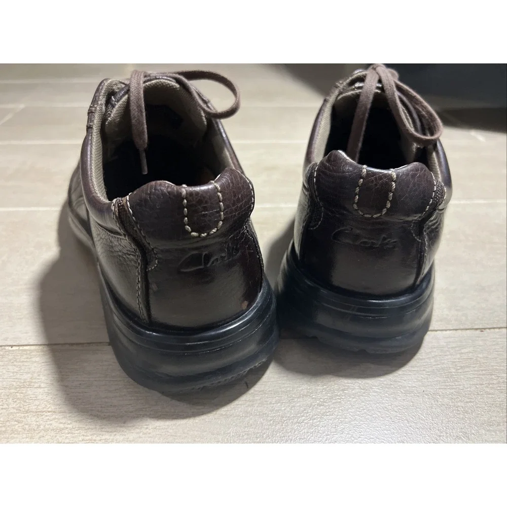 Clarks Mens Brown Leather Lace Up Oxford Shoes Comfort Casual Dress Shoes‎