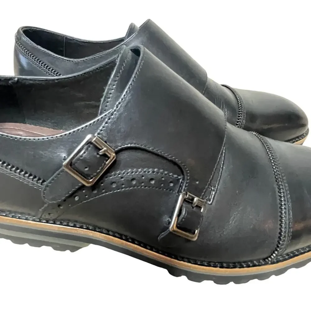 Robert Graham‎ Acadia RGC5120 Mens Black Leather Monk Strap Oxford Shoes 11