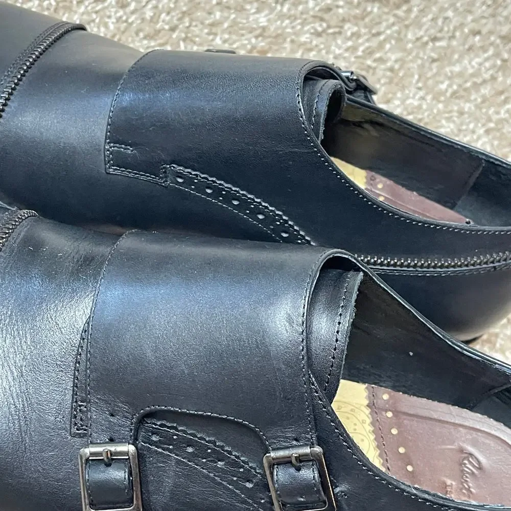 Robert Graham‎ Acadia RGC5120 Mens Black Leather Monk Strap Oxford Shoes 11