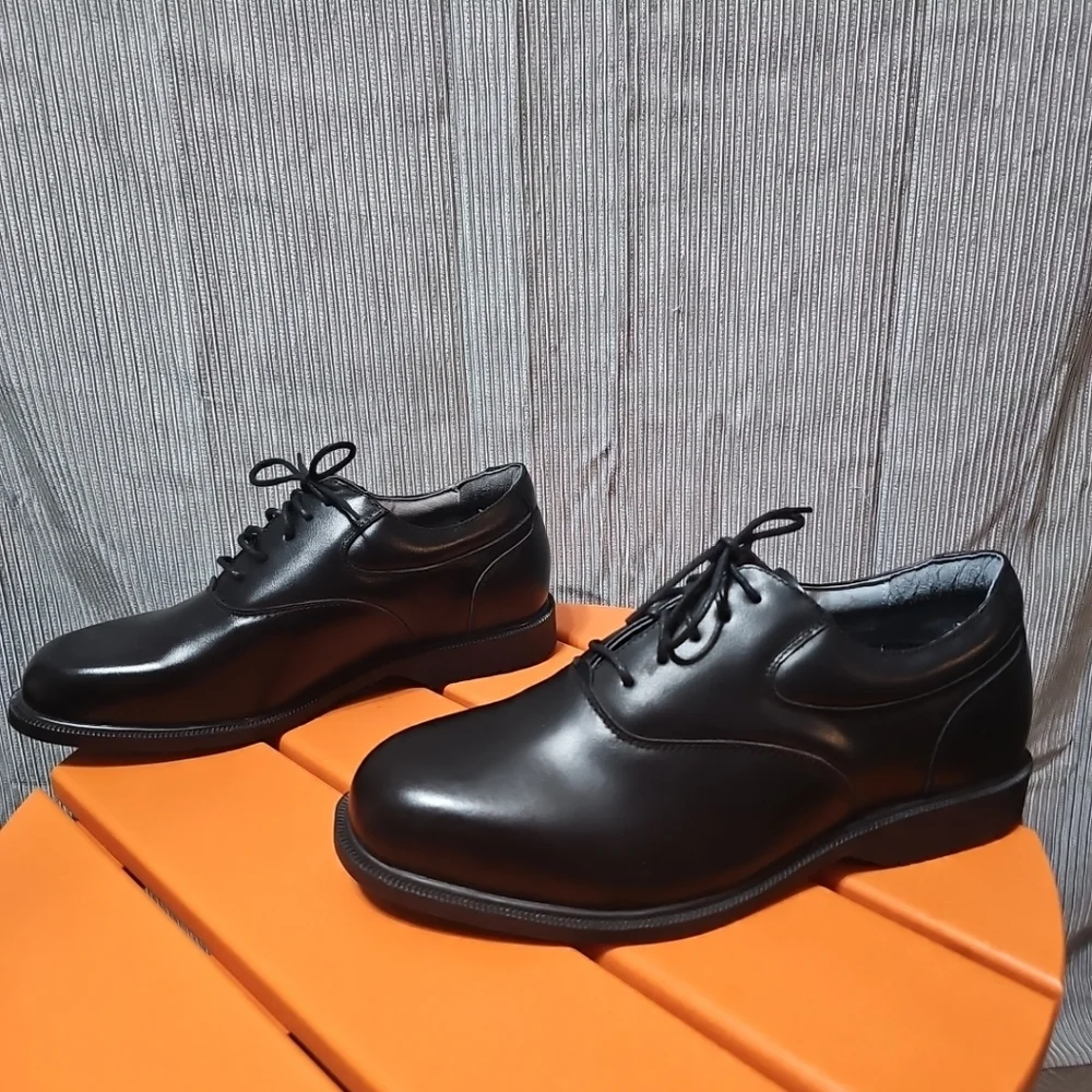 Men's Casual Oxfords Leather Lace-up‎ Fromal Dress Shoes Size 9 Black NWOT