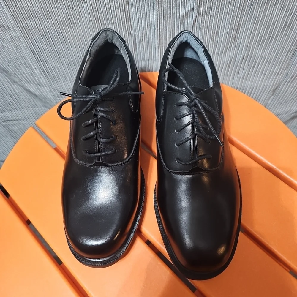 Men's Casual Oxfords Leather Lace-up‎ Fromal Dress Shoes Size 9 Black NWOT