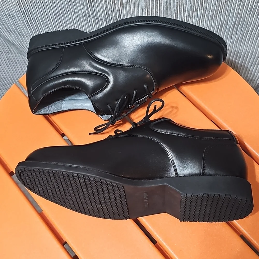 Men's Casual Oxfords Leather Lace-up‎ Fromal Dress Shoes Size 9 Black NWOT