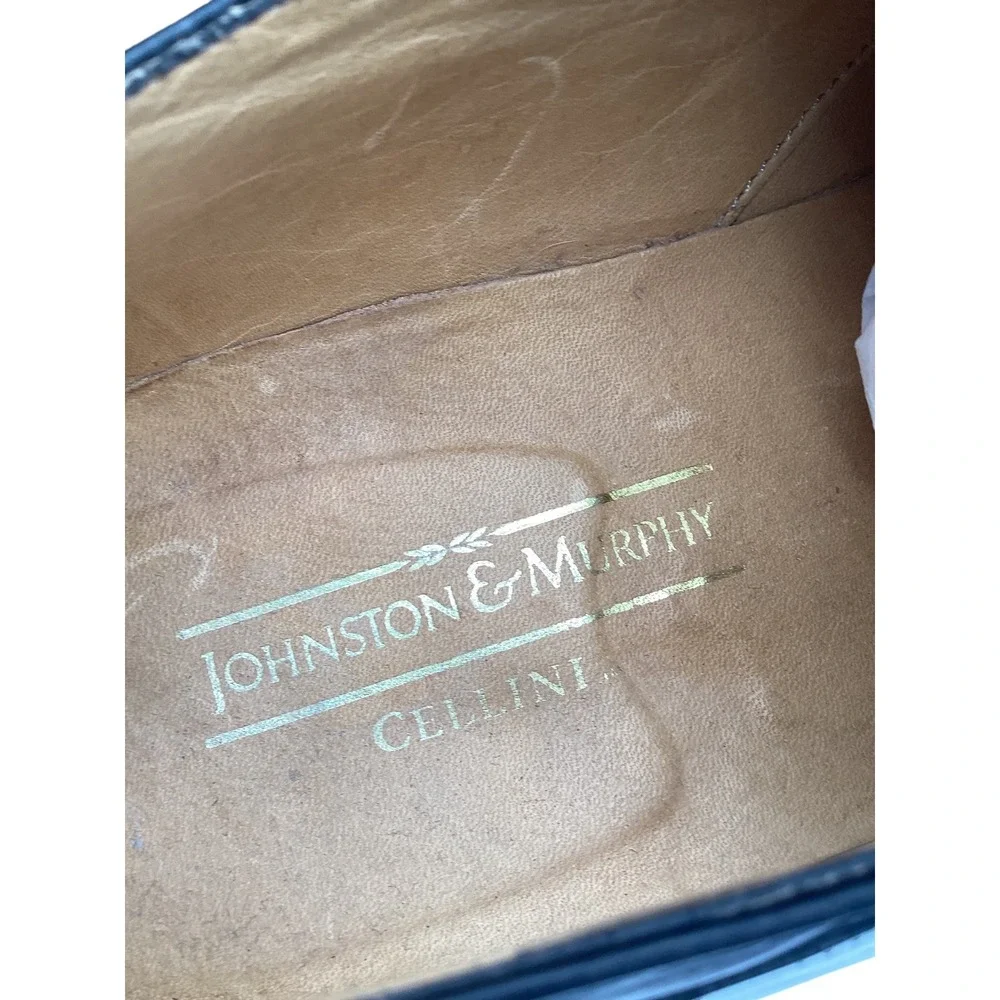 Johnston & Murphy - Men's Plain Toe Derby Oxford Black Leather - Size 9.5M‎