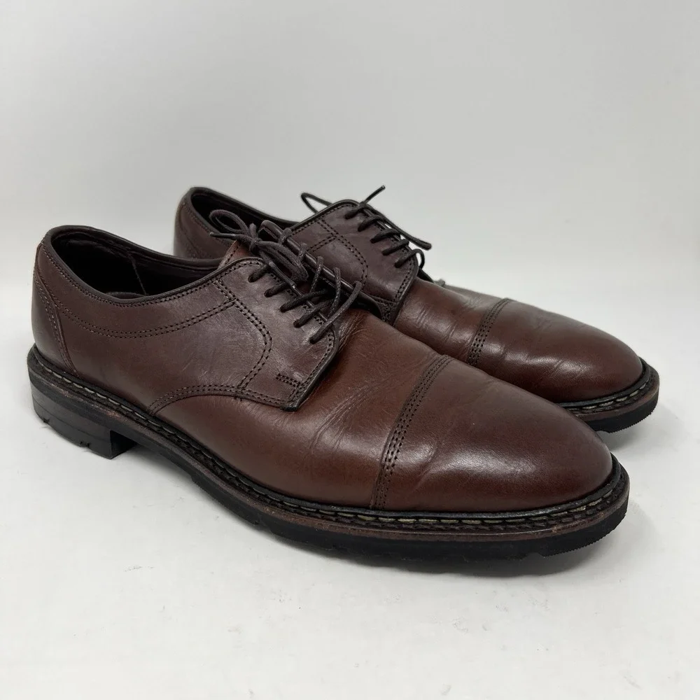 Allen Edmonds Ace Cap Toe Derby Men's Size 8 D Tobacco Brown Leather Dress Shoes