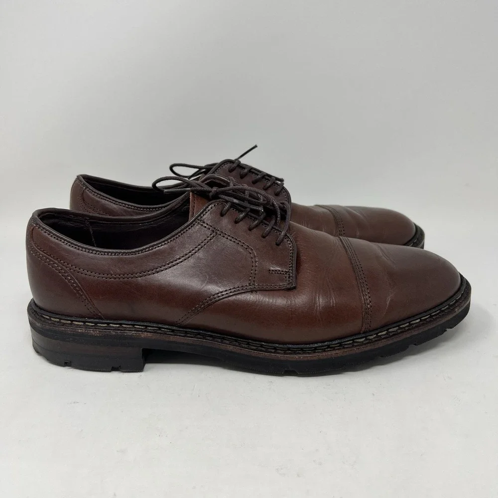 Allen Edmonds Ace Cap Toe Derby Men's Size 8 D Tobacco Brown Leather Dress Shoes