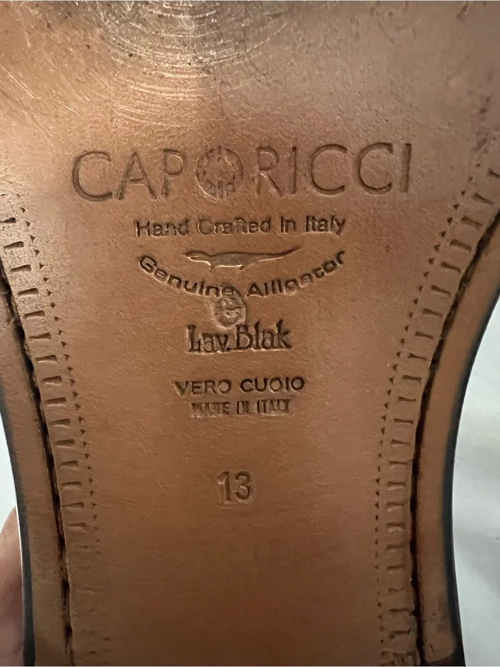 Caporicci Genuine Alligator Black Oxford Dress Shoes Italy Men’s Size 13