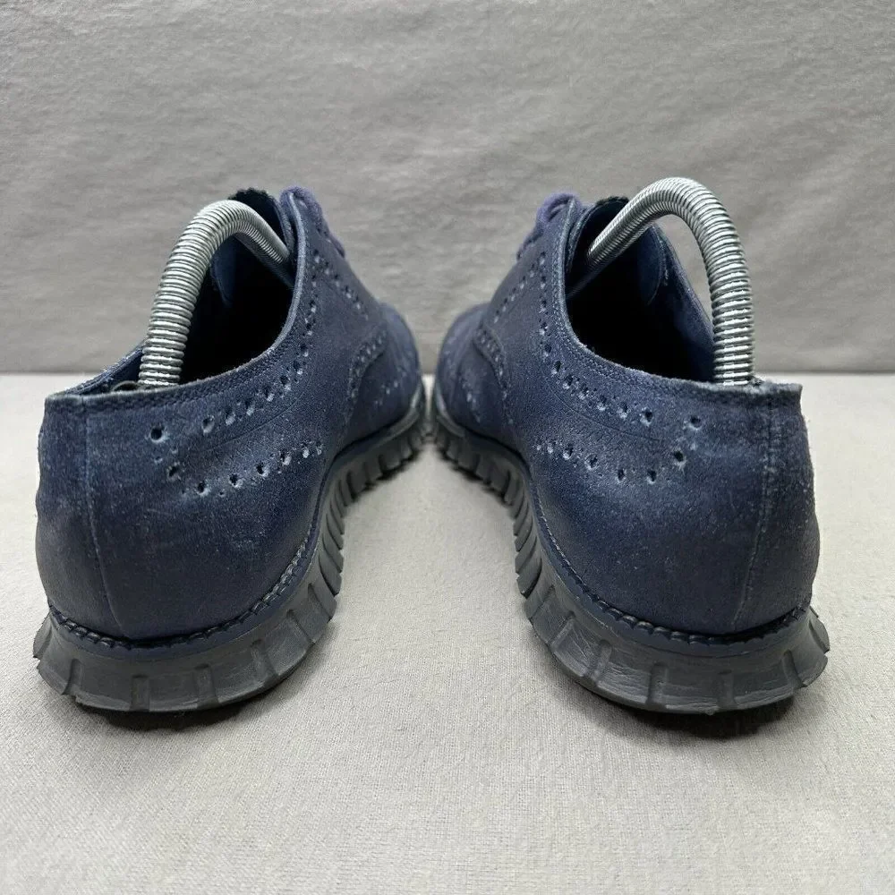 Cole Haan ZeroGrand Mens Size 8.5 (M) Wingtip Oxford Blue Leather‎ Dress Shoes