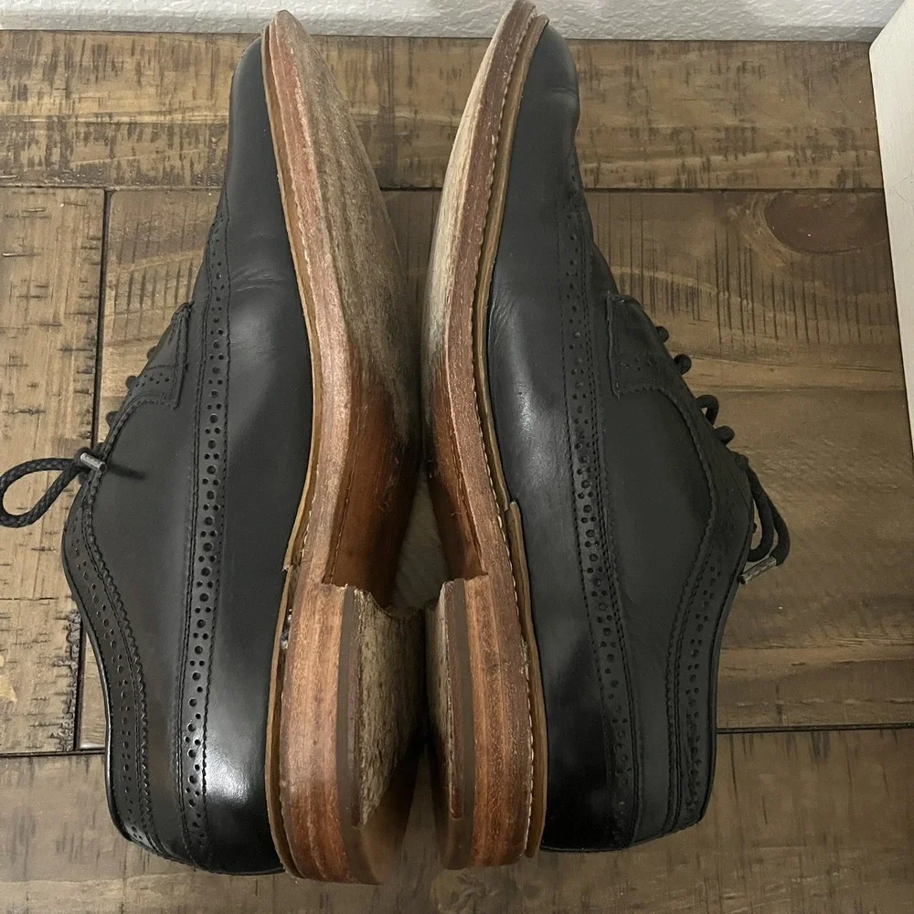 Frye Black Leather Oxford Wingtip Lace Up Men's‎ Dress Shoe Size 10D