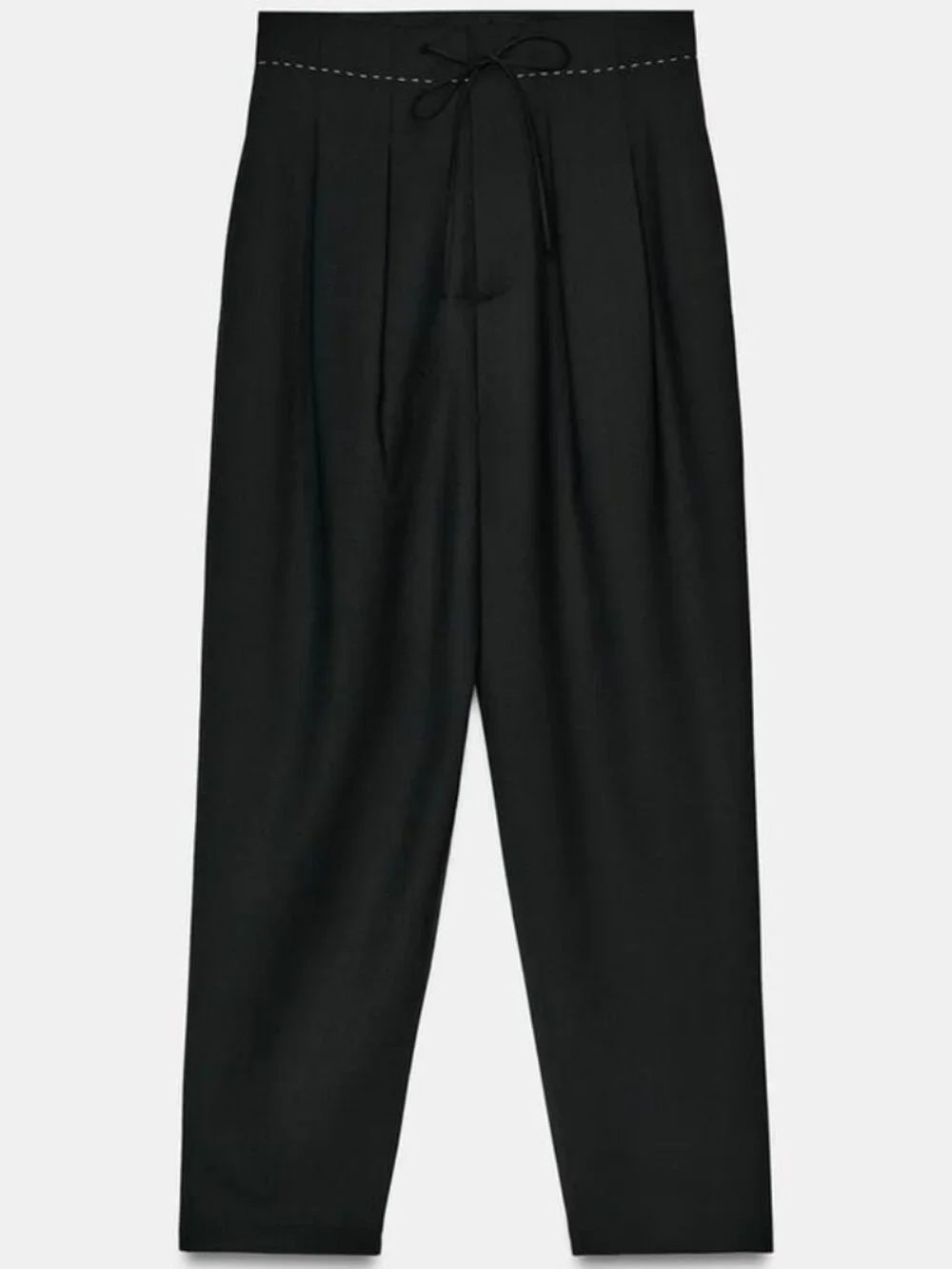 ZARA CONTRAST TOPSTITCHING BLAZER AND PANTS ZW LIMITED EDITION, BLACK, SMALL