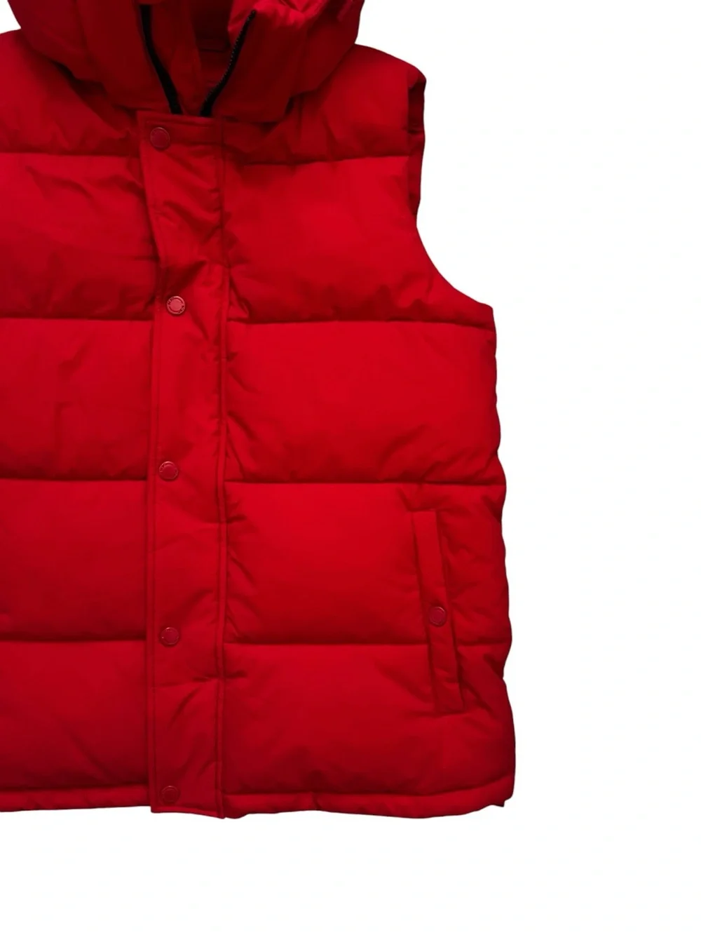 BCBGeneration Bright Red Hooded Puffer Vest Size S Quilted Winter Outdoor Coat