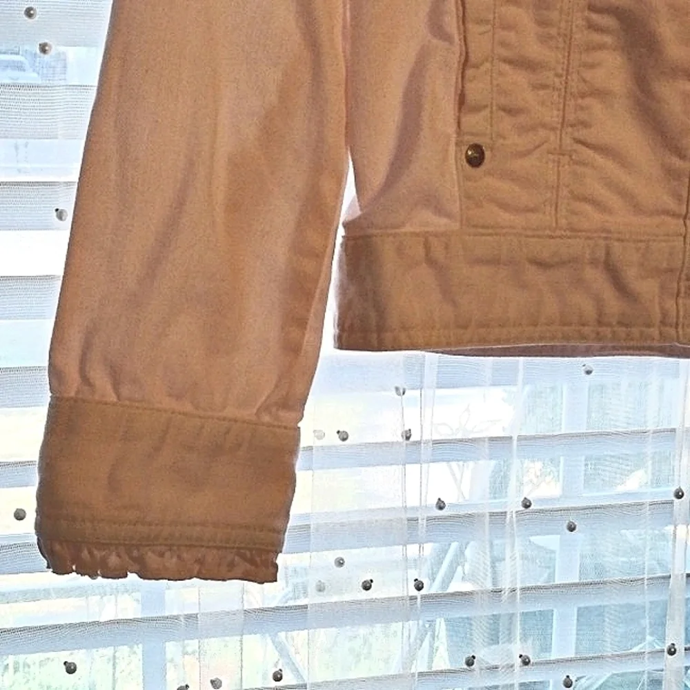 Chico's Woman's Pale Pink Ruffled Sleeves Jean Jacket, Size: 0