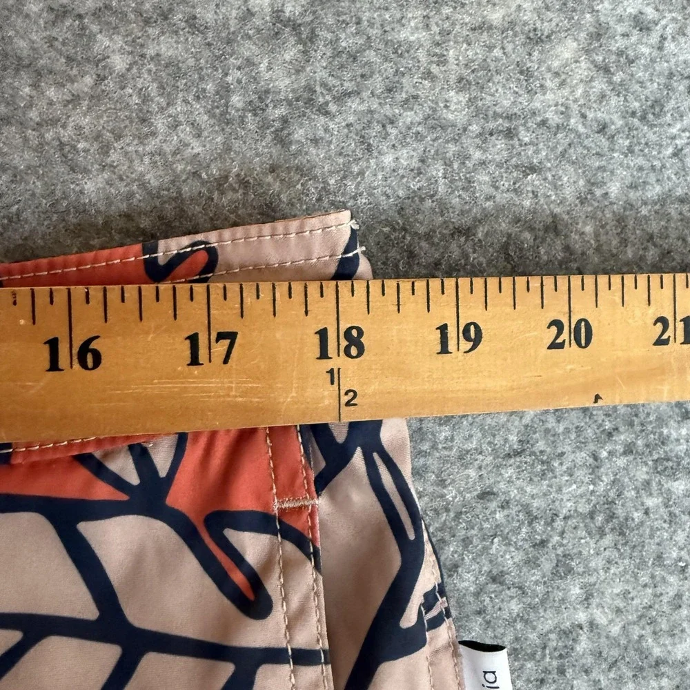 Onia Swim Trunks Shorts Mens XL Orange Tan‎ Leaf Print The Calder Mesh Lined
