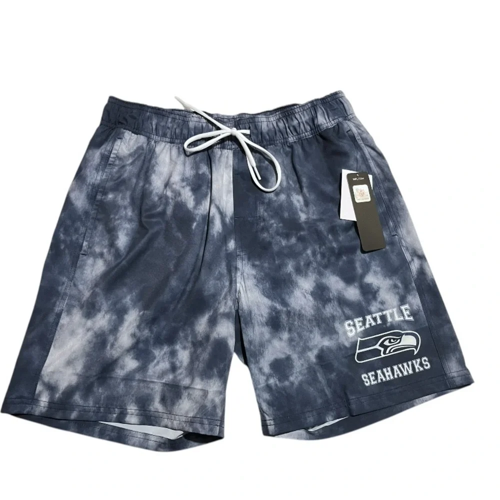 NWT NFL Navy Splash Men's Seattle Seahawks Swim Shorts Size M