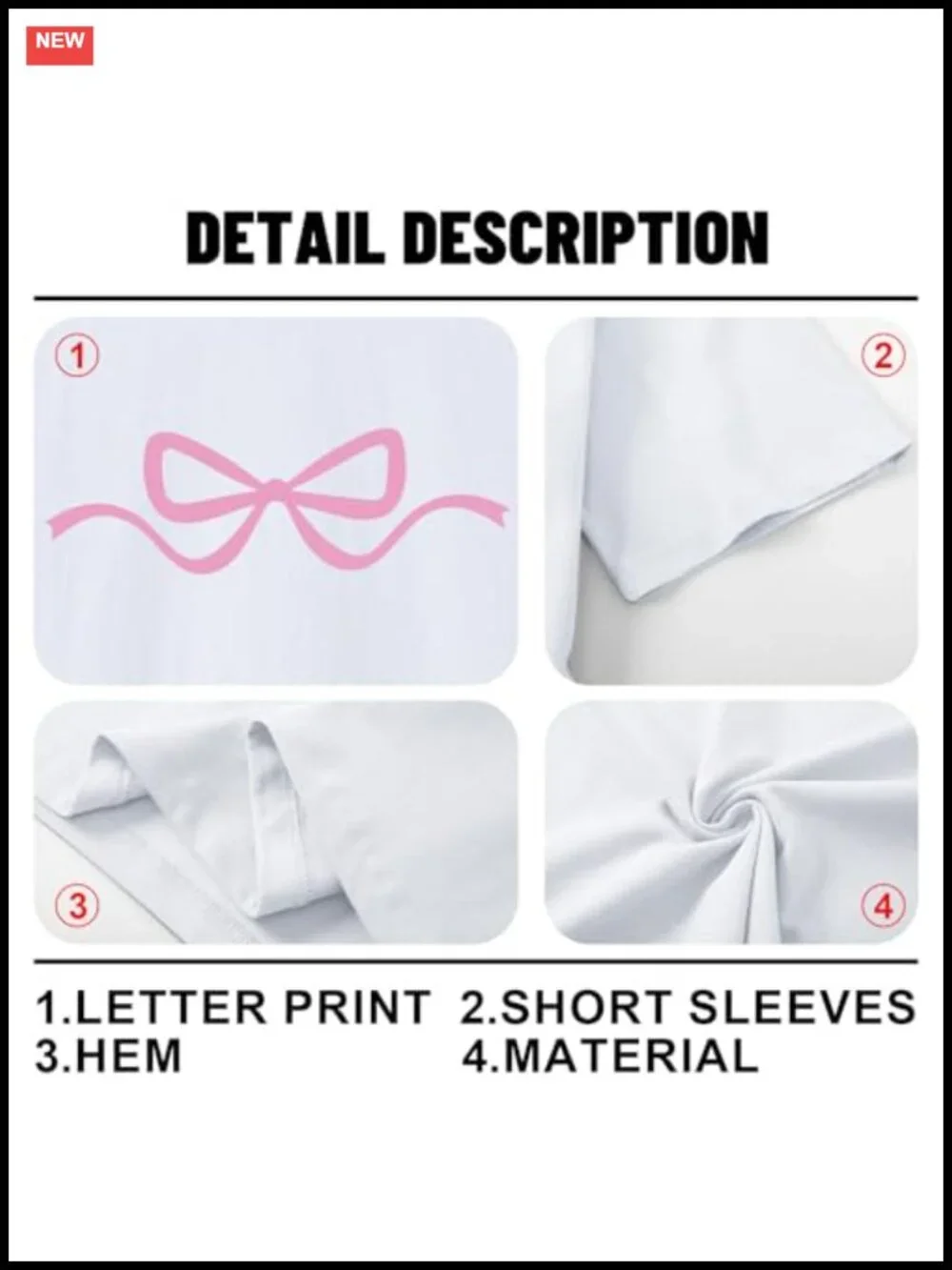 Coquette Bow Graphic Tee, Cotton Blend Crew Neck Short Sleeve T-Shirt, Y2K