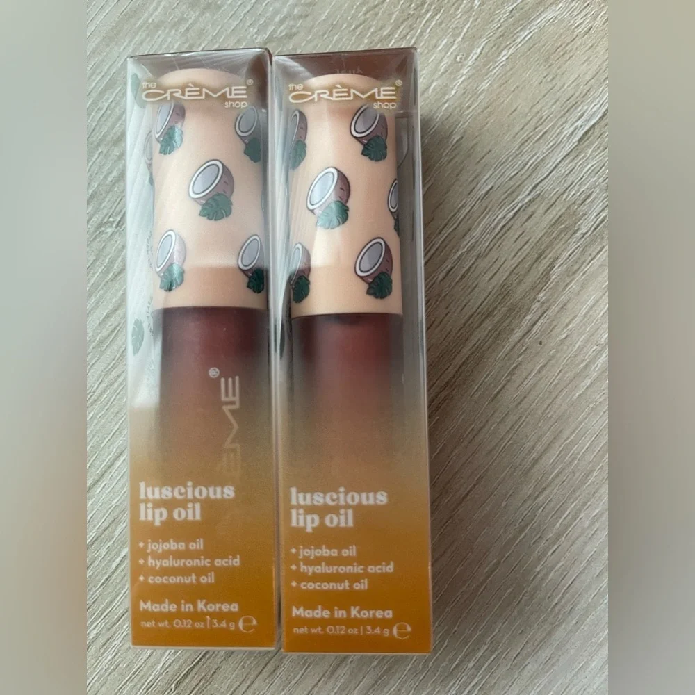Crème shop  Luscious Lip Oil Set Coconut Jelly  2 new in box